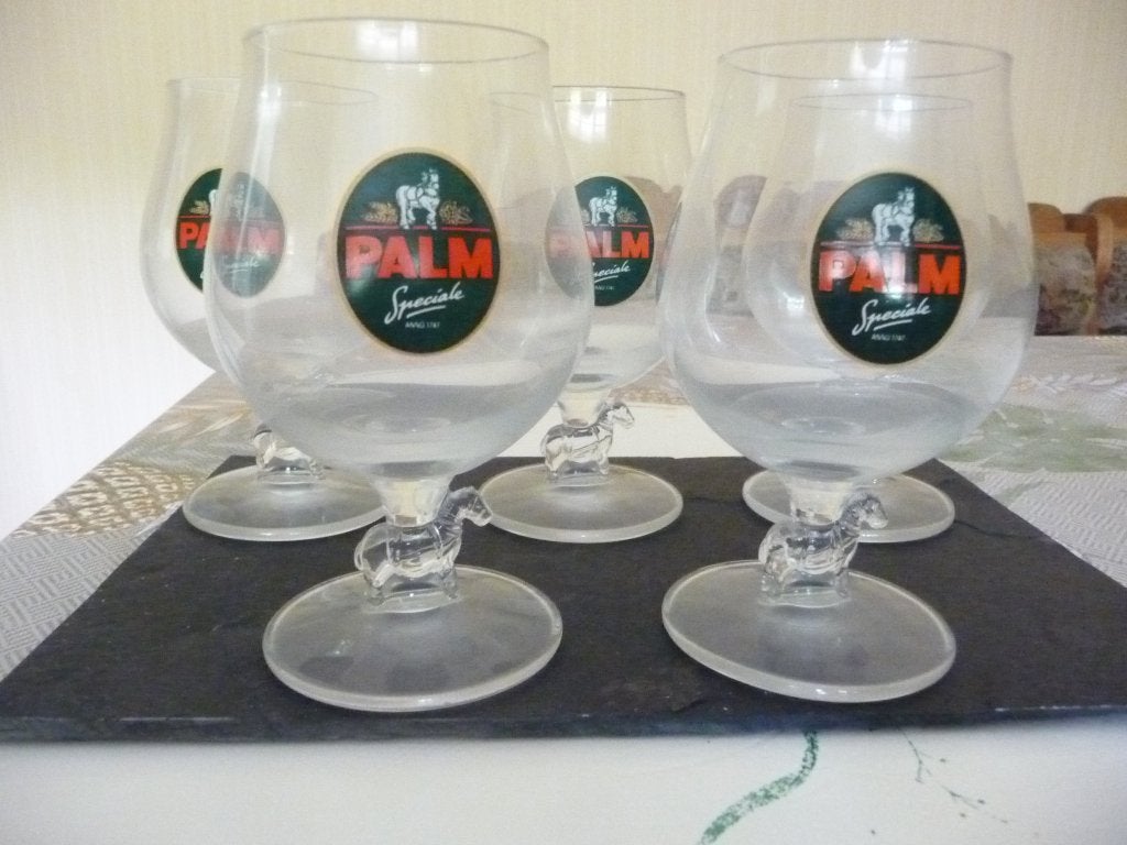 Palm bierglazen met paardje., Verzamelen, Ophalen, Nieuw, Bierglas