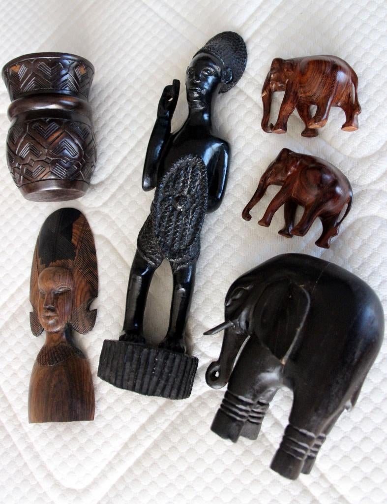 6x art africain Afrika kunst beeld Congo Zaire en bois hout, Enlèvement ou Envoi