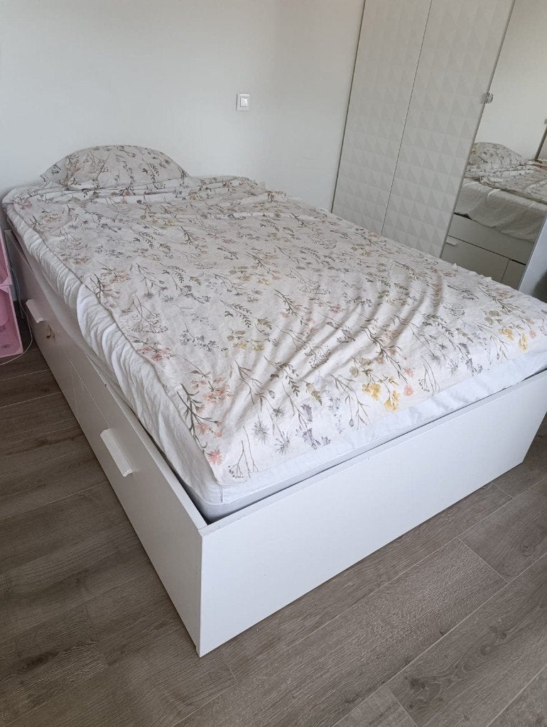 Bed met opberger IKEA BRIMNES 160 x 200, Queen size, Enlèvement, Utilisé, 200 cm