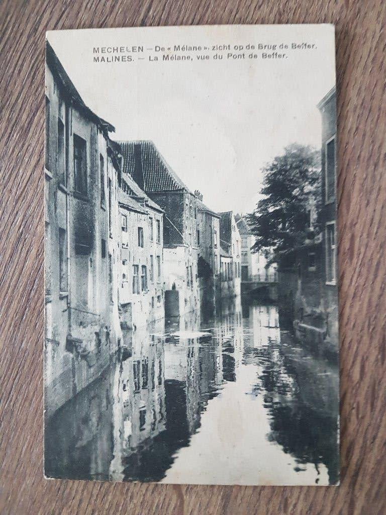 Postkaart Mechelen Malines de Mélane zicht op de brug, Enlèvement ou Envoi, 1920 à 1940, Affranchie, Anvers