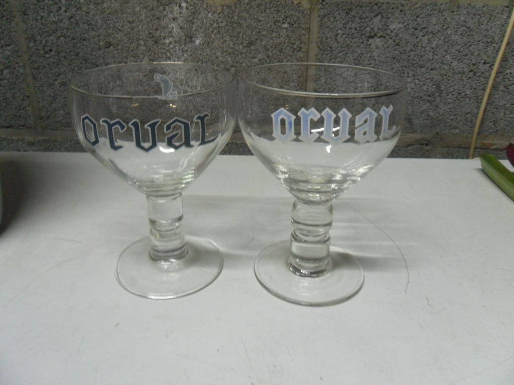 deux verres à orval 33 cl, Enlèvement ou Envoi, Utilisé, Verre ou Verres, Autres marques