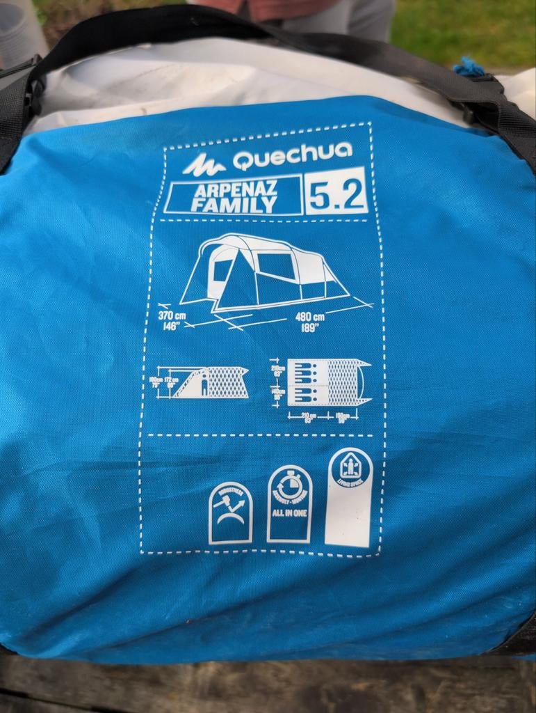 Quechua tent 5.2 (5 personen), Caravans en Kamperen, Slaapzakken, Ophalen