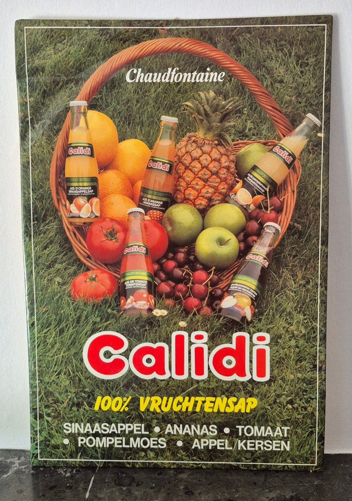 Reclamebordje Calidi (chaudfontaine)., Ophalen of Verzenden, Gebruikt, Reclamebord