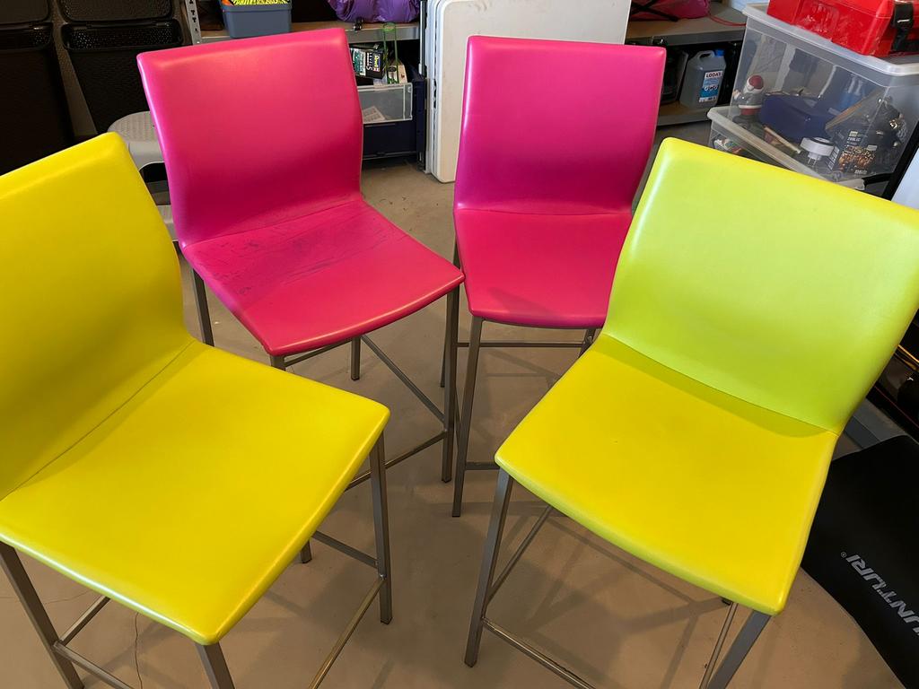 Stoelen, hoog, 4 stuks., Maison & Meubles, Chaises, Autres couleurs, Enlèvement, Utilisé, Autres matériaux