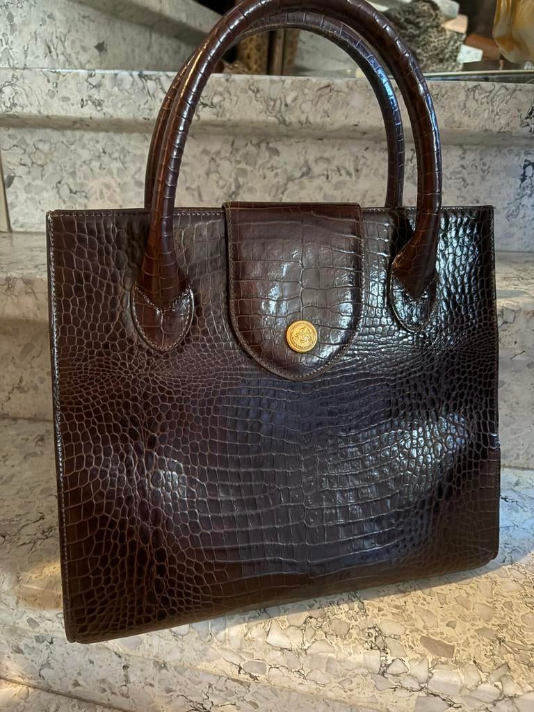 LAMARTHE PARIS vintage handtas bruin, Handtassen en Accessoires, Tassen | Damestassen, Ophalen of Verzenden, Zo goed als nieuw