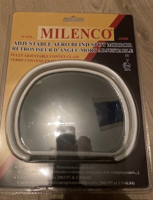 2 x dode hoek spiegel Milenco Aerospot wit, Caravans en Kamperen, Ophalen, Nieuw