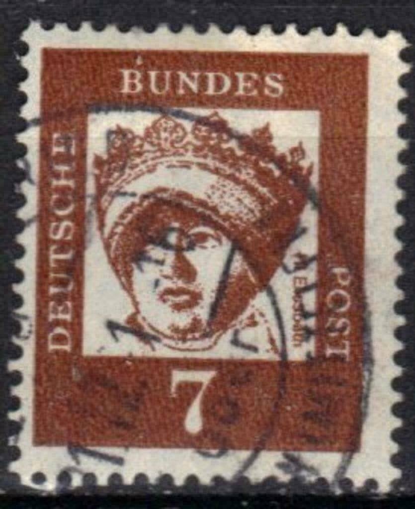 Duitsland Bundespost 1961-1964 - Yvert 221 - Beroemde D (ST), Verzenden, Gestempeld