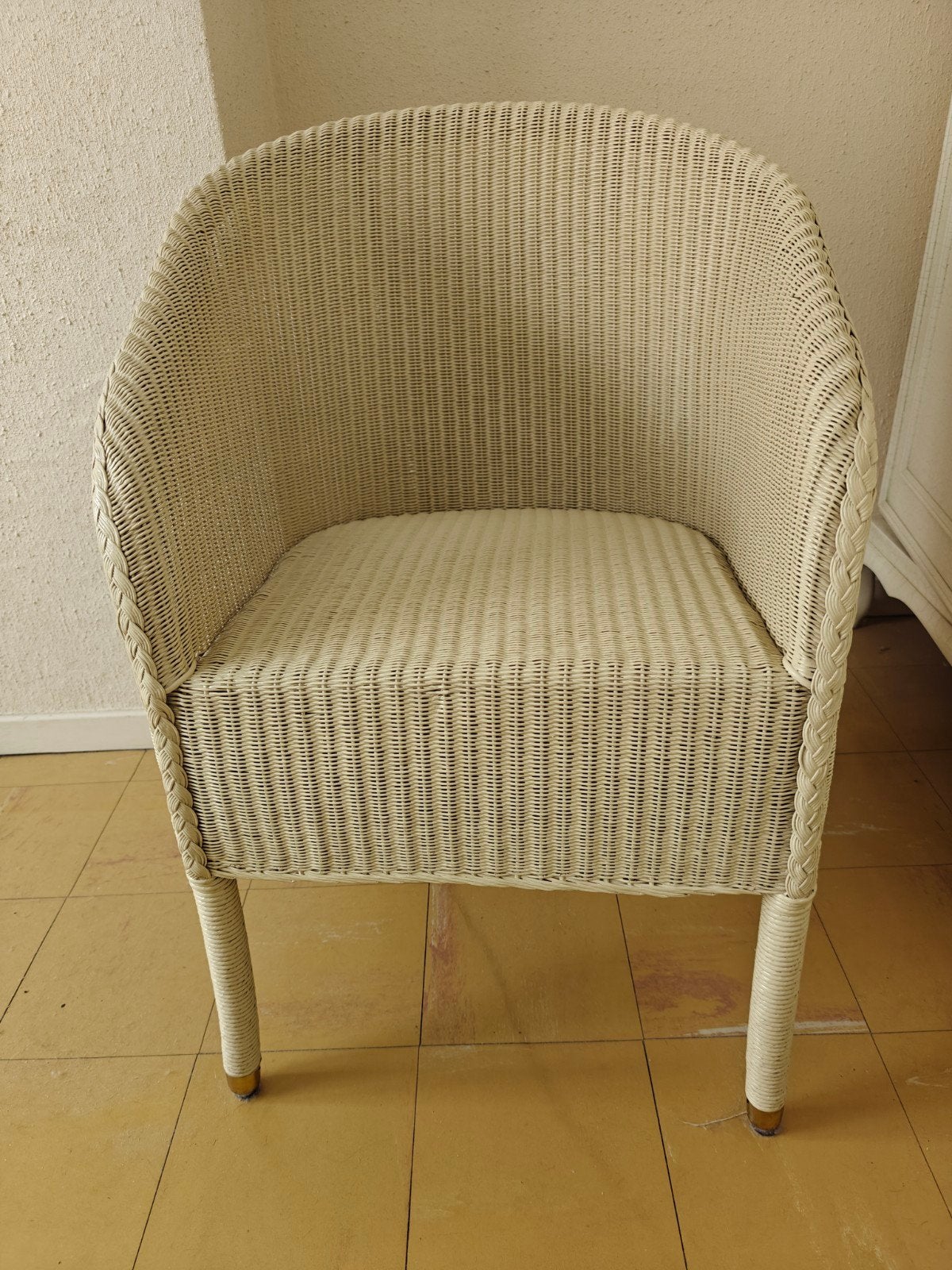 Rieten bijzetzetel., Ophalen, Wit