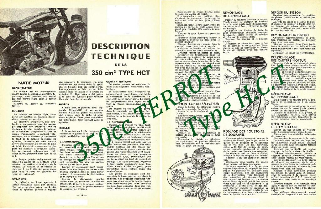 RTM 350 & 500 TERROT in het Frans., Motoren, Handleidingen en Instructieboekjes, Ophalen of Verzenden