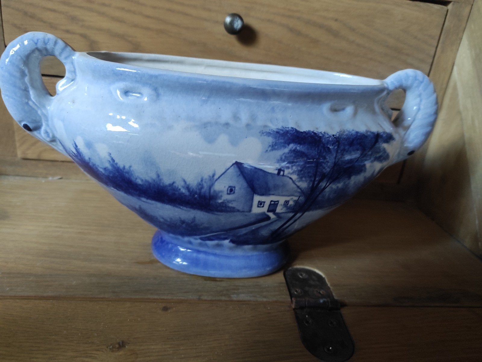 Jardinière blauw wit, Antiek en Kunst, Ophalen of Verzenden