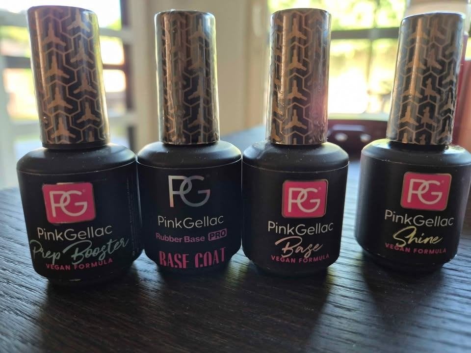 Pink Gellac complete set met UV lamp + 16 kleuren, Overige kleuren, Ophalen of Verzenden, Zo goed als nieuw, Handen en Nagels
