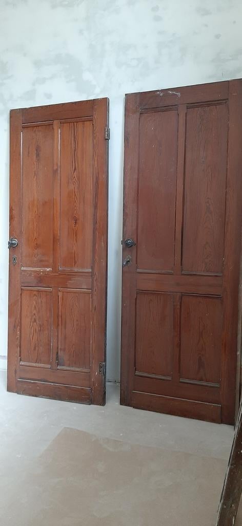 Oude eiken deur 2 stuks, Porte intérieure, Enlèvement, Utilisé, Moins de 80 cm