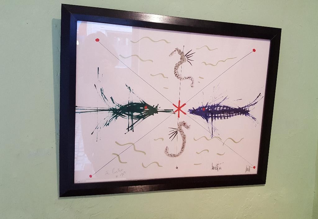 Raymond MORETTI et Jean COCTEAU  Litho signée, Enlèvement