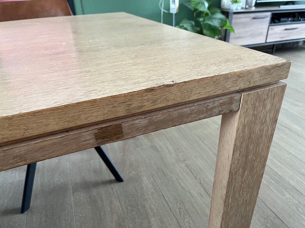 Gratis: eiken eettafel (zonder stoelen), Huis en Inrichting, Ophalen, Gebruikt, 100 tot 150 cm, Eikenhout