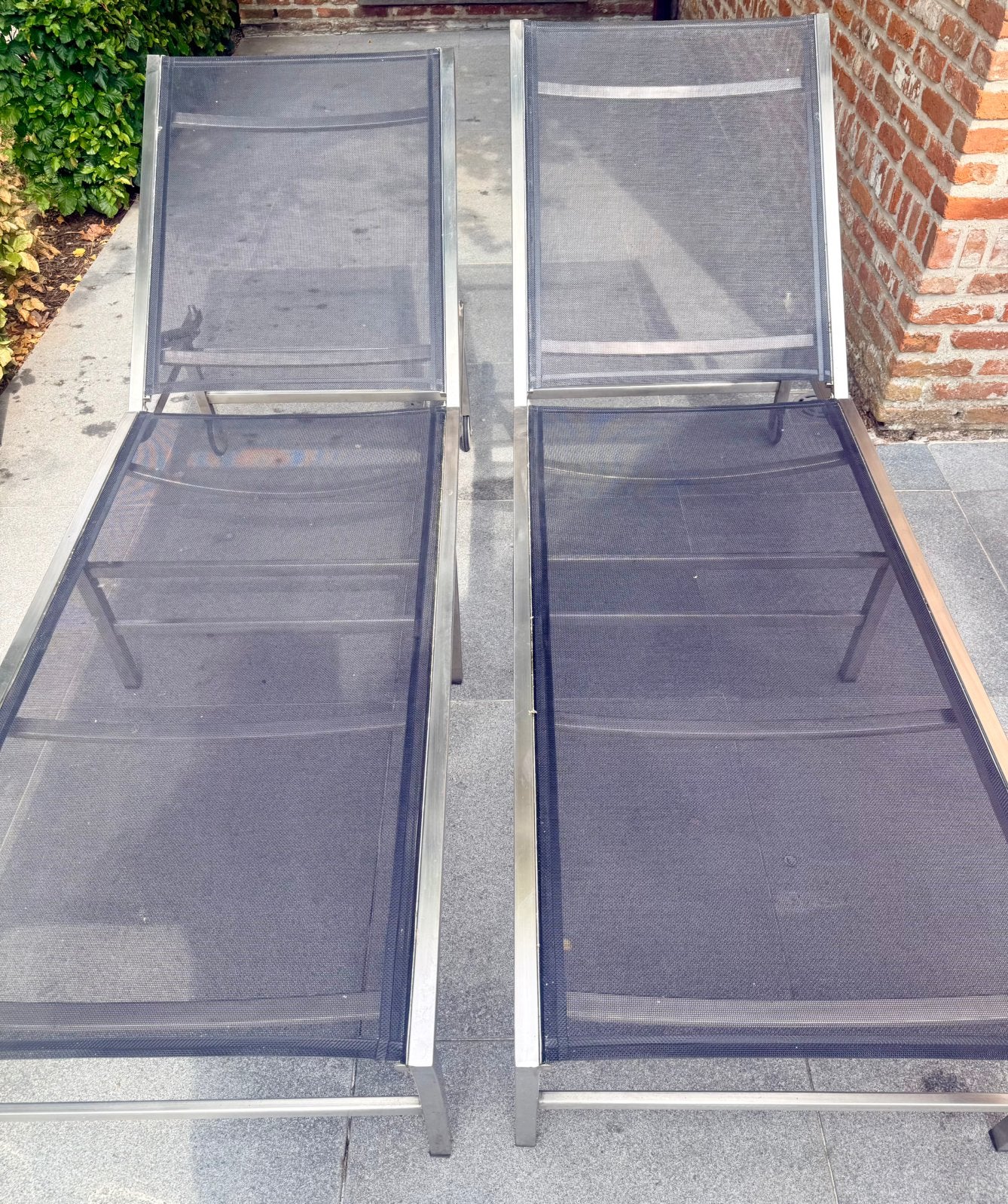 Ligbed 2 stuks Kings rvs strak design zwart, Tuin en Terras, Ligbedden, Ophalen, Zo goed als nieuw, Rvs, Verstelbaar