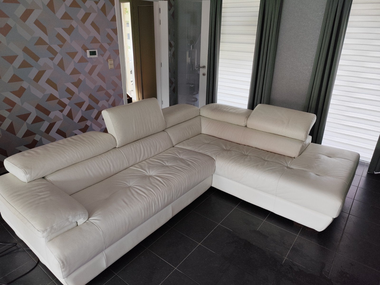 Fauteuil d'angle en cuir véritable FrancoFerri, Maison & Meubles, Canapés | Coins salons complets, Enlèvement, Cuir