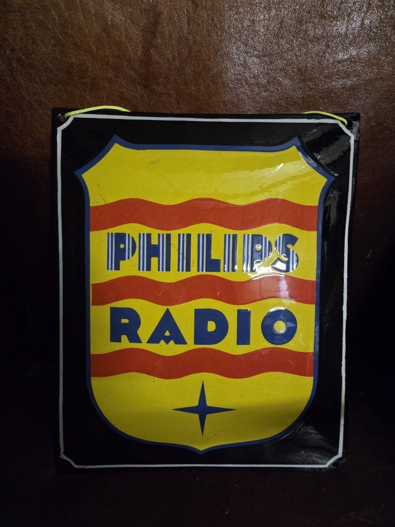 oude reclame emaille bord Philips Radio, Verzamelen, Ophalen of Verzenden, Huis en Inrichting