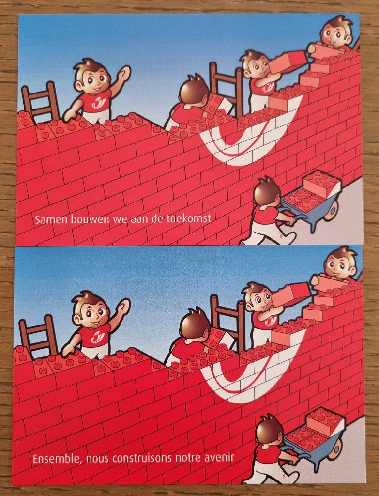 Briefkaart x 2 ** Samen bouwen aan de toekomst, Envoi, Carte postale
