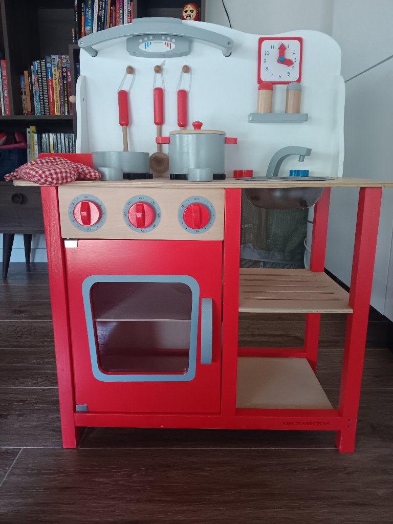 New classic toys speelgoedkeuken en benodigdheden, Kinderen en Baby's, Ophalen, Gebruikt, Hout, Speelkeuken