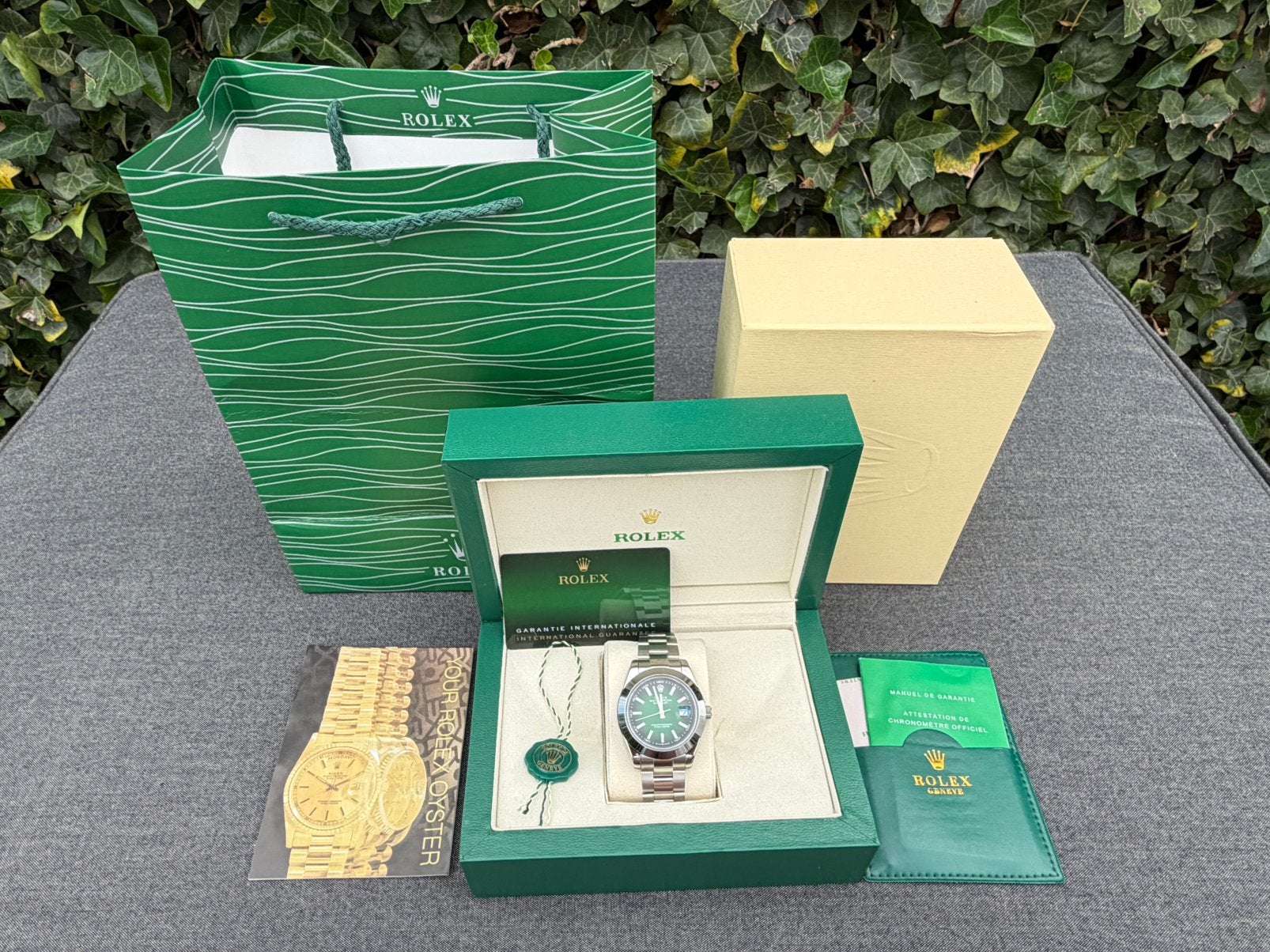 Rolex Datejust Green, Rolex, Enlèvement ou Envoi, Acier, Acier