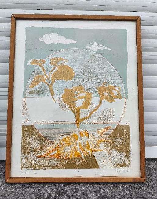 Lithographie signe nunzio solendo, Antiquités & Art, Enlèvement ou Envoi, Lithographie