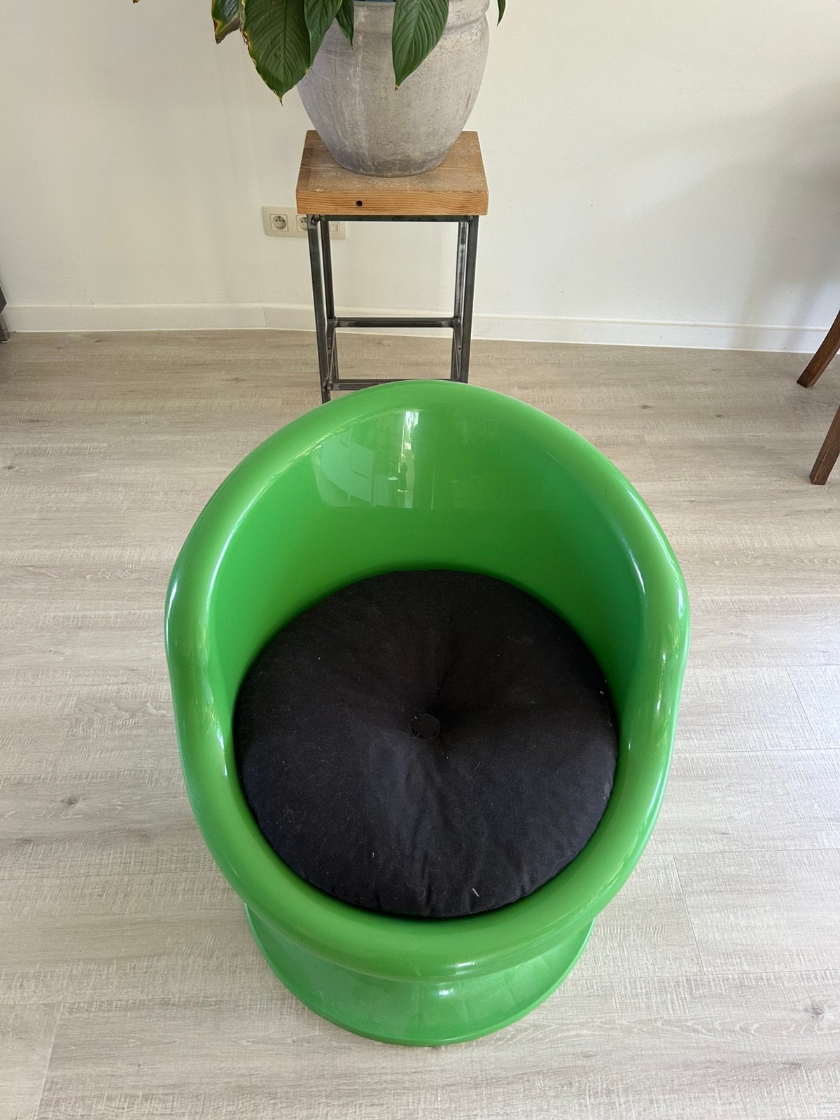 Retro Ikea stoel met opbergruimte - groen, Huis en Inrichting, Ophalen, Stof, Gebruikt, Overige kleuren