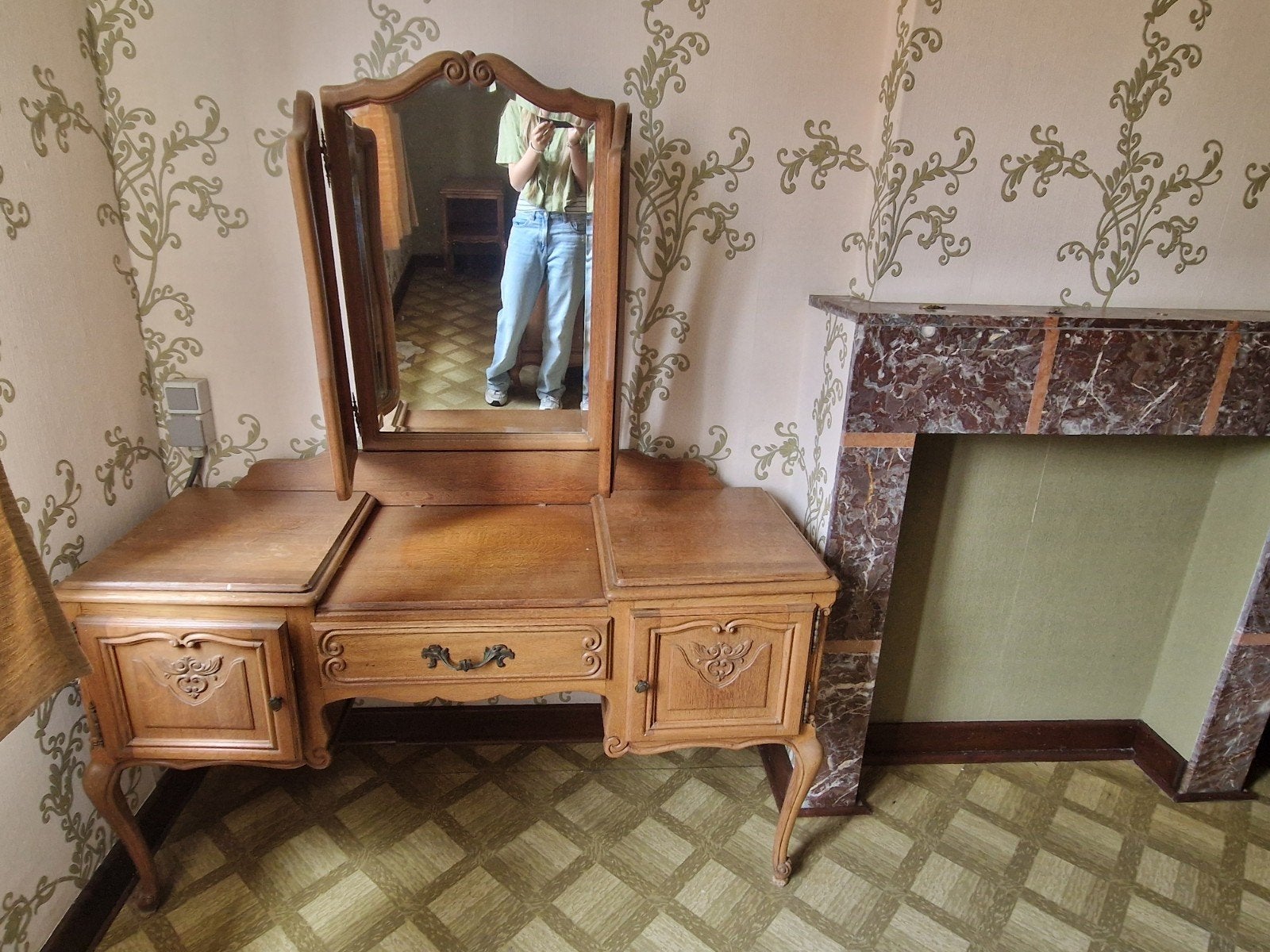 Antique kaptafel, Ophalen, 100 tot 150 cm, Antique, Zo goed als nieuw