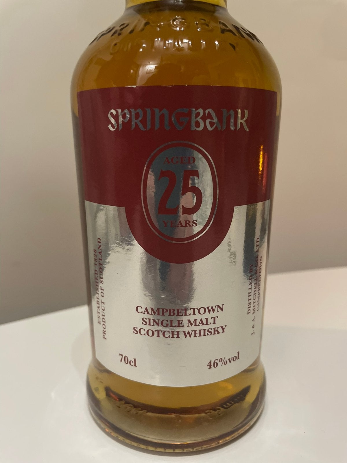 Springbank 25 jaar oud uit 2016, Verzamelen, Wijnen, Ophalen, Overige gebieden, Overige typen, Nieuw