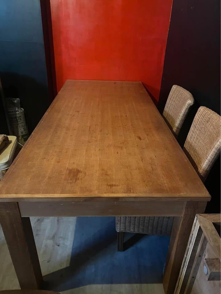 Teck lot, Huis en Inrichting, Tafels | Eettafels, Gebruikt, Rechthoekig, Teakhout, Ophalen