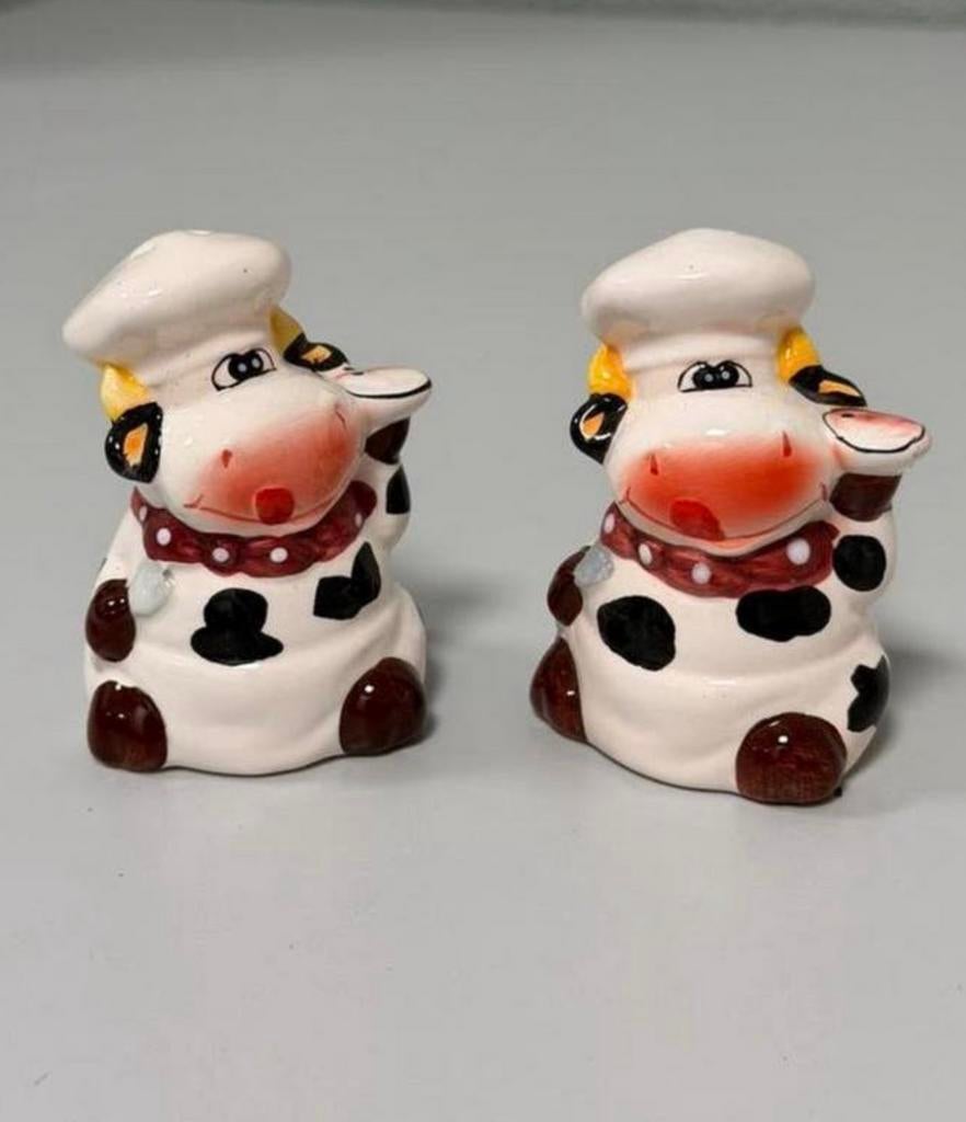 Vintage porselein porseleinen peper en zout stel koe koeien, Antiek en Kunst, Ophalen of Verzenden