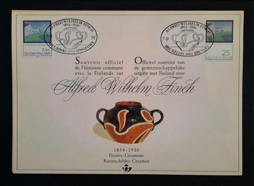 België: OBP 2417HK (●) Alfred Wilhelm Finch 1991., Met stempel, Kunst, Ophalen of Verzenden, Gestempeld