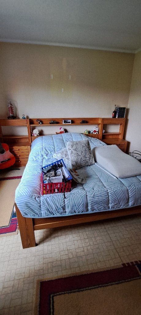 Bleekhouten volledige slaapkamer, Enlèvement, Utilisé, Deux personnes