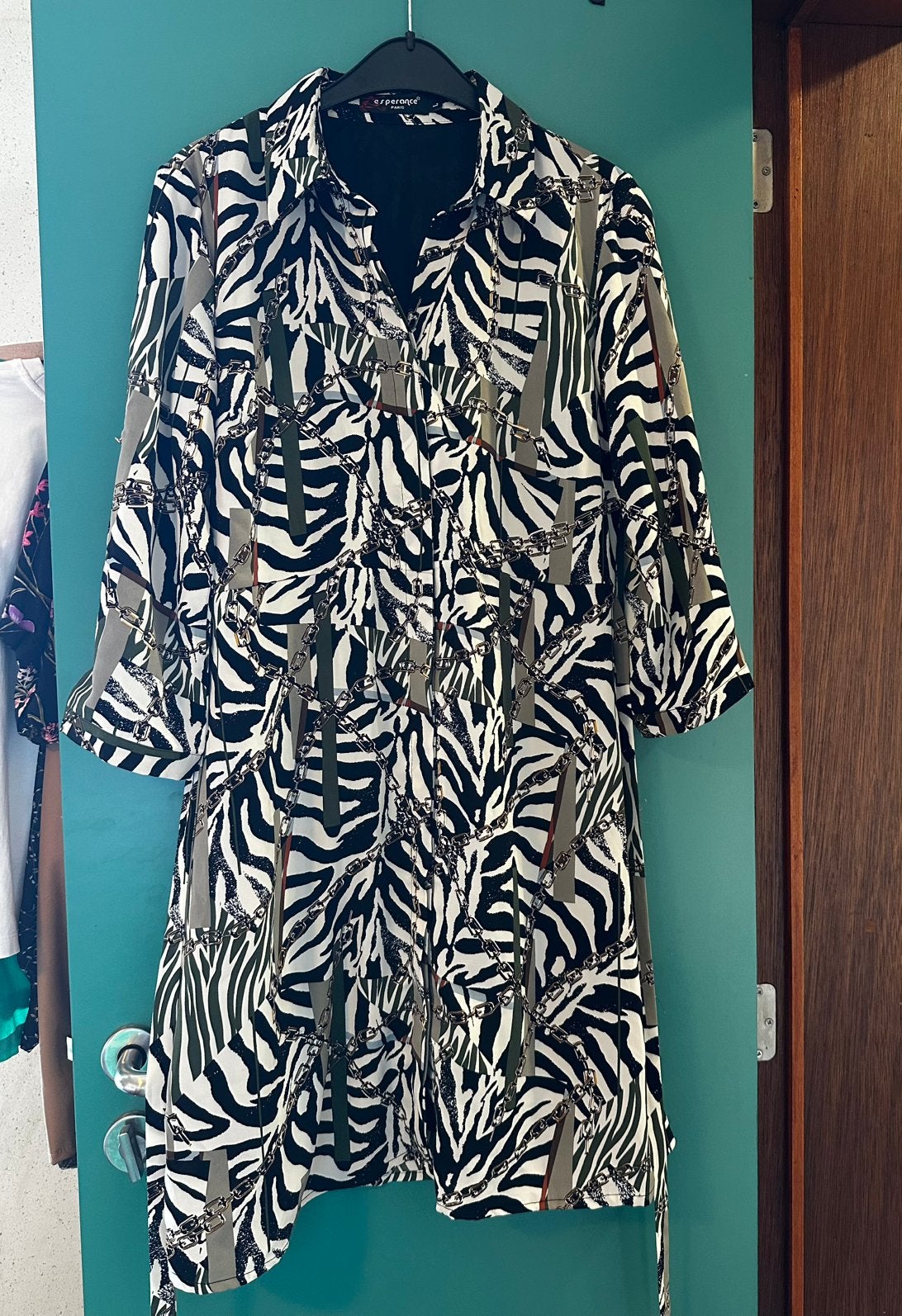 Esperance Paris zebrajurk met gouden ketting T1 L/XL, Kleding | Dames, Meerkleurig, Maat 42/44 (L), Ophalen of Verzenden, Zo goed als nieuw