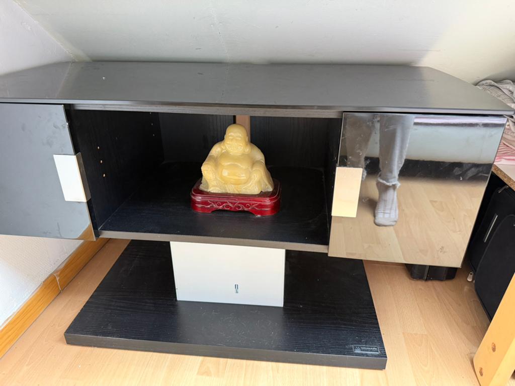 Zwart Tv Kast B 100- H 64, Ophalen, Gebruikt