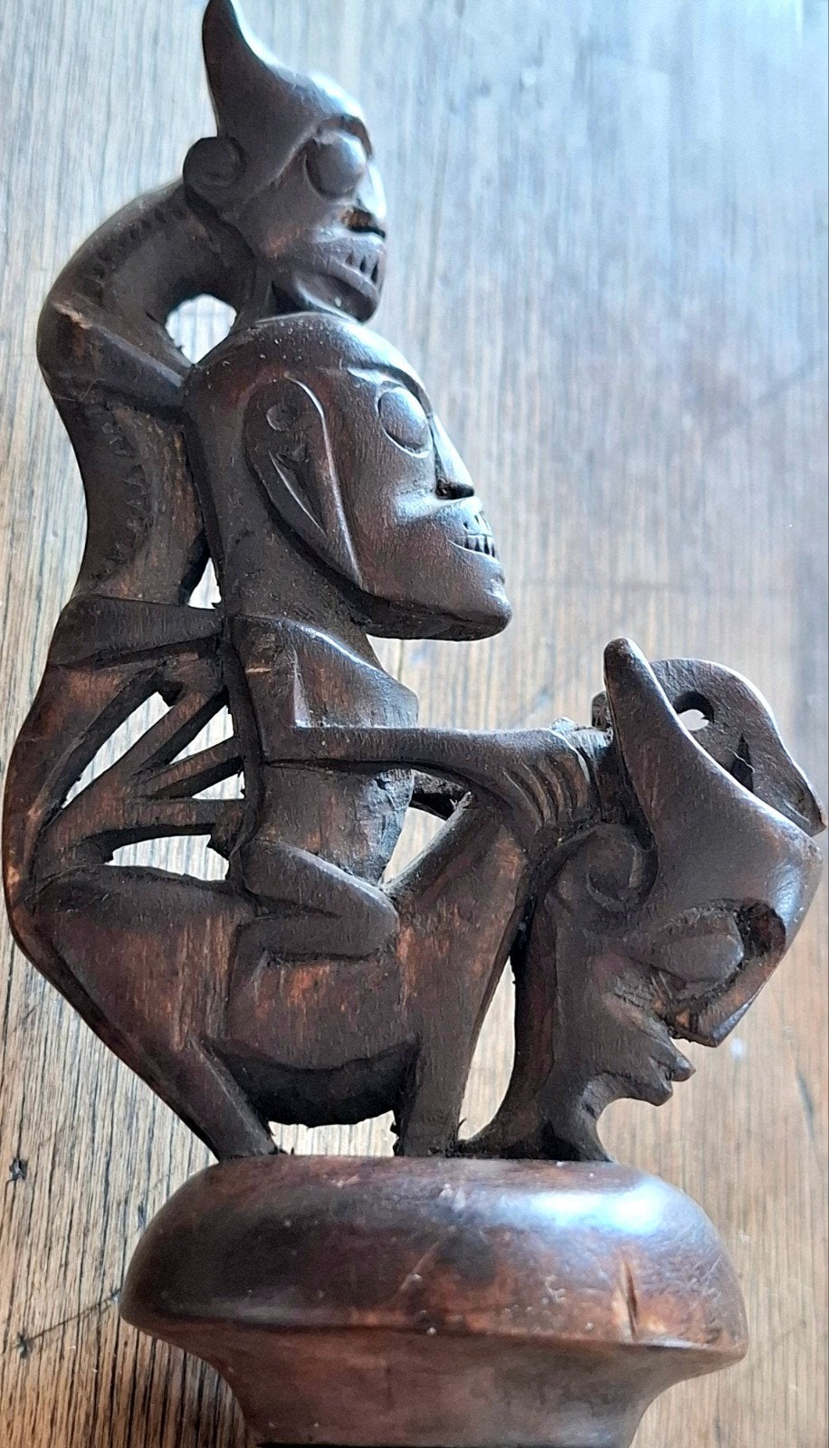 Oude Batak medicijnpot (Java) .hout/been., Verzenden, Hout