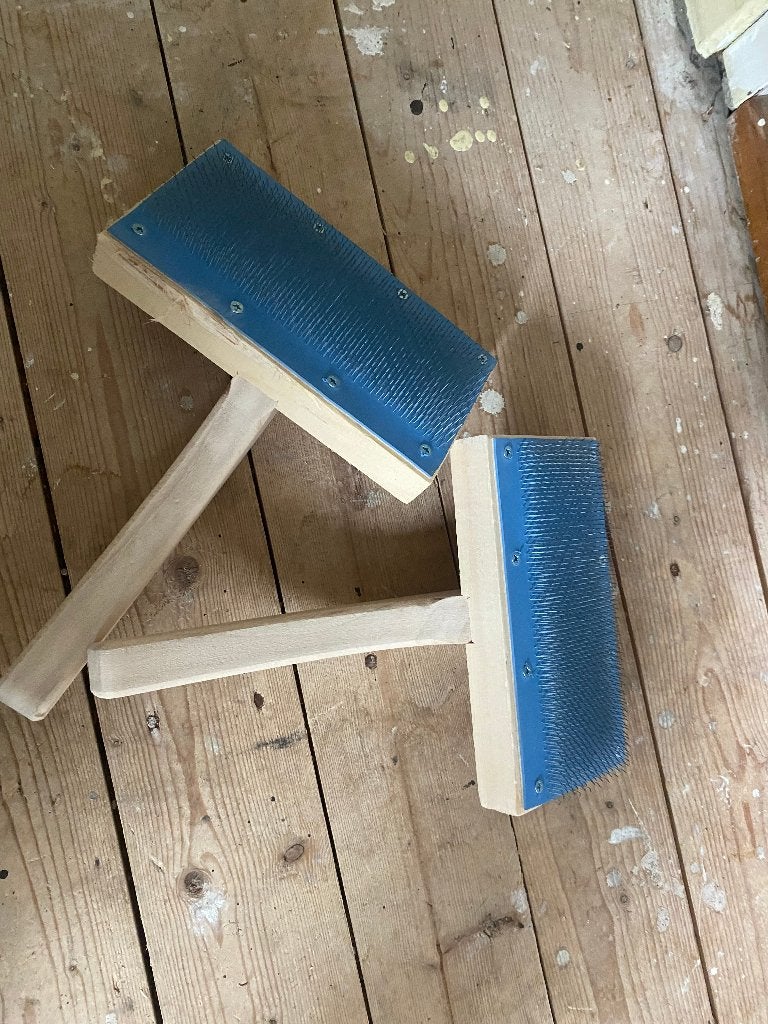 Nieuwe handkaarden /kaardborstels., Hobby en Vrije tijd, Spinnewielen en Spinnen, Ophalen, Gebruikt