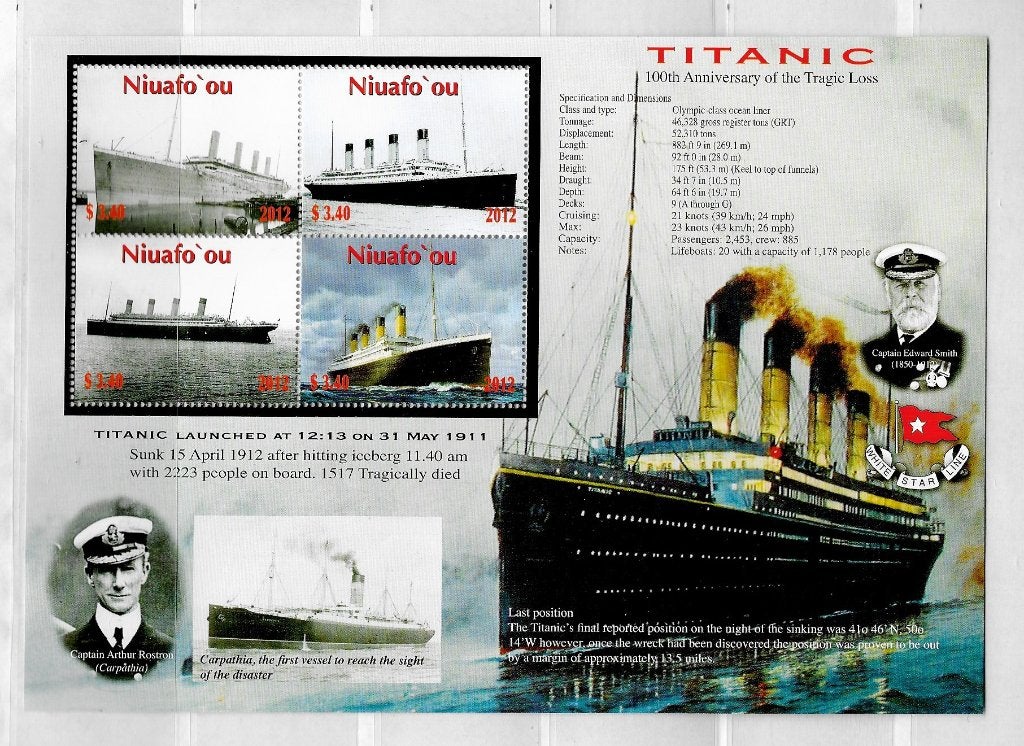 Timbres - Feuillet "Titanic", Envoi, Non oblitéré