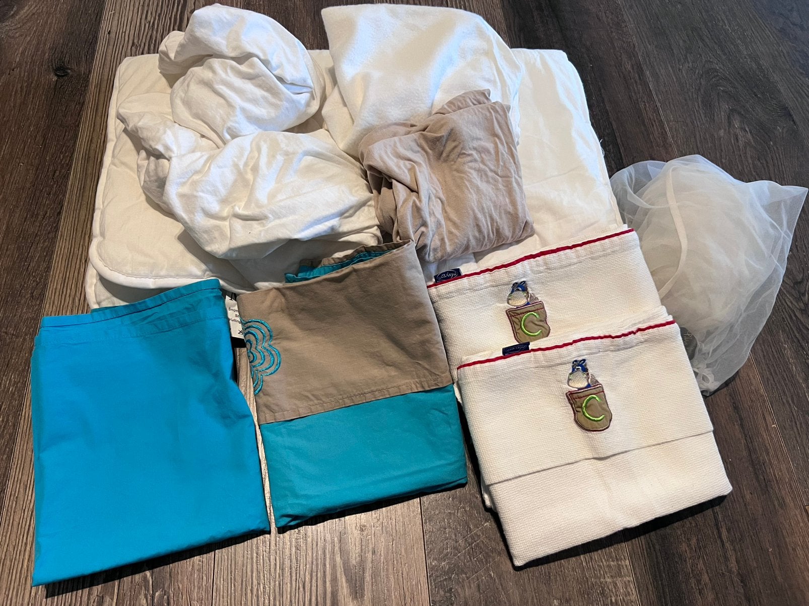 Pakket lakentjes, deken en muggennet voor babywiegje, Kinderen en Baby's, Wasbaar, Gebruikt, Jollein, Ophalen of Verzenden