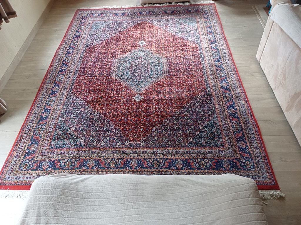 TAPIS ORIENTAL 3,75 M X 2,75 M, Maison & Meubles, Ameublement | Tapis & Moquettes, Bleu, Rouge, Enlèvement