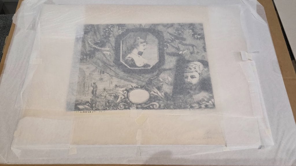 1861+leerling van Horace Vernet+Neef van Victor Hugo+gravure, Antiek en Kunst, Ophalen of Verzenden, Portret, Gravure, Gesigneerd