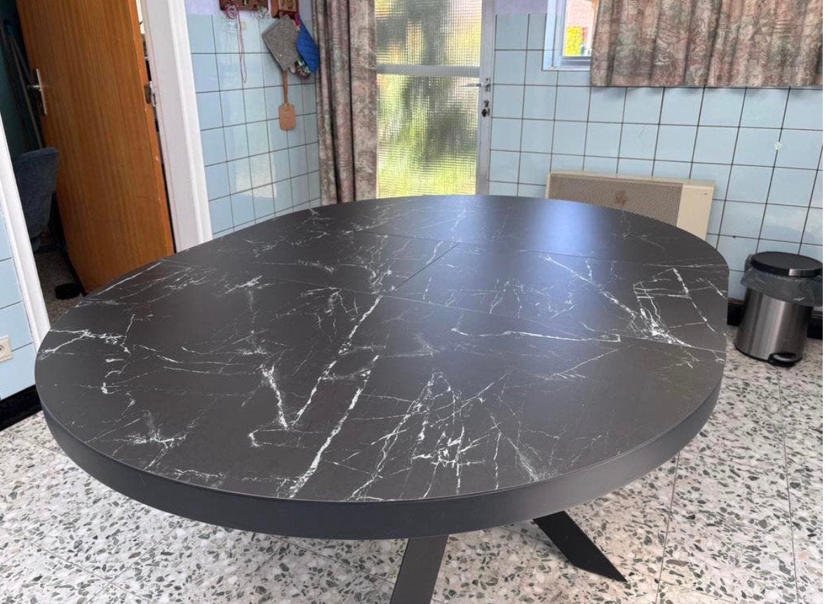 Uitschuifbare Ronde Eettafel Vashti, Huis en Inrichting, Tafels | Eettafels, Ophalen, Gebruikt, Rond
