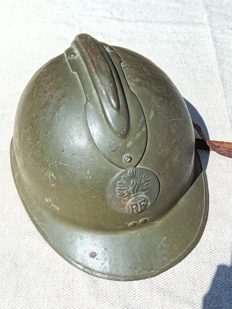 Franse Adrian helm m 1926 met binnenwerk, Verzamelen, Ophalen of Verzenden, Landmacht, Helm of Baret