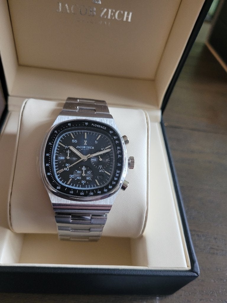 Jacob Zech Florence horloge t.w.v € 399 NIEUW!, Bijoux, Sacs & Beauté, Montres de sport, Neuf, Argent, Étanche, Enlèvement ou Envoi