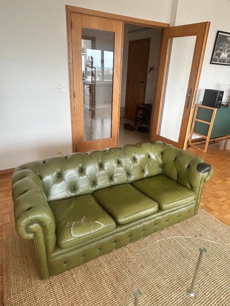 Vintage Chesterfield 3-zitsbank, Ophalen