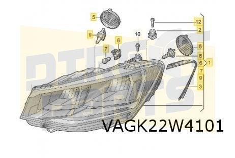 Volkswagen Caddy (1/21-) (2K) koplamp Links (halogeen) Origi, Neuf, -, Volkswagen, -