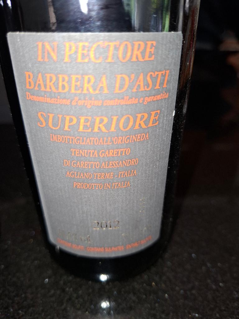 Au Pectore Barbera d'Asti Superiore 2012, Neuf, Enlèvement ou Envoi, Pleine, Vin rouge