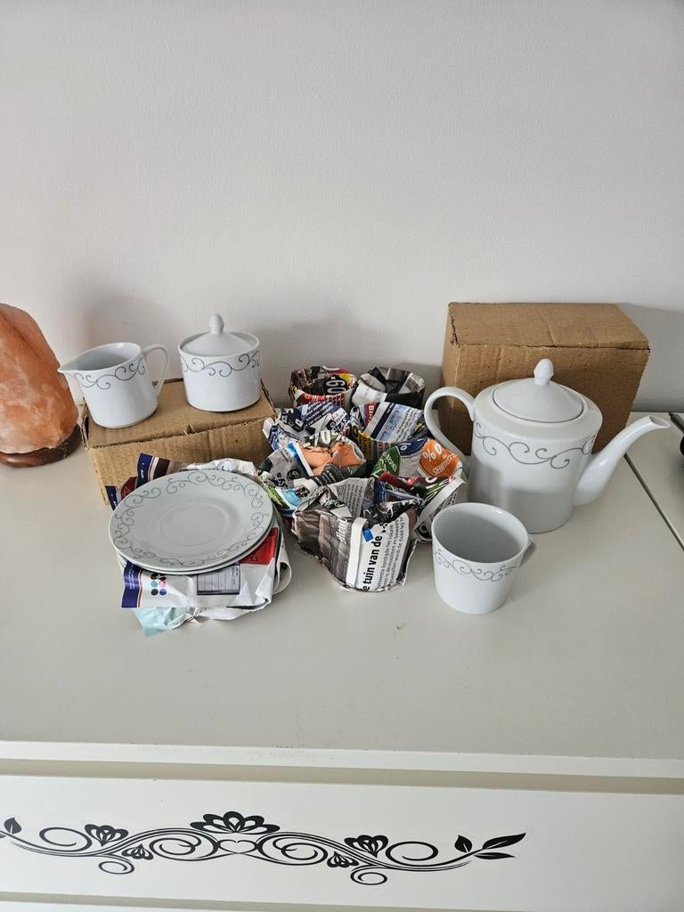 Moderne Koffie / thee set 6stuks, Ophalen
