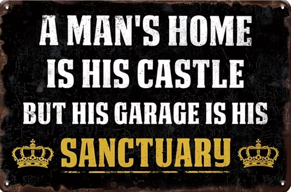 Enseigne pub en métal Garage Sanctuary retro vintage mancave, Maison & Meubles, Neuf, Enlèvement ou Envoi, Avec possibilité de suspension
