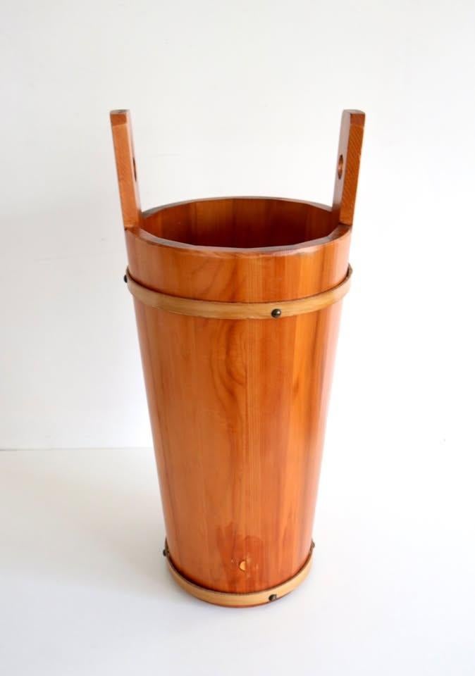 Mid-Century Modern Teak Umbrella Holder - Vintage paraplubak, Ophalen