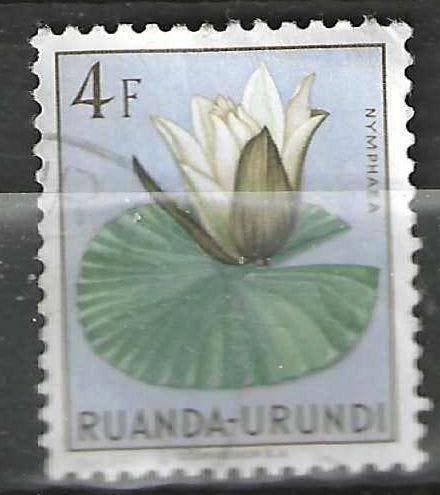 Ruanda-Urundi 1959/1961 - Yvert 205 - Nénuphar blanc (PF), Envoi, Non oblitéré